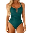 thumbnail image 4 of Tankini para mujer, traje de baño de dos piezas con tirantes, espalda descubierta, color liso, con bloques de color y hombros descubiertos, tankini para mujer, traje de baño de dos piezas, trajes de b, 4 of 8