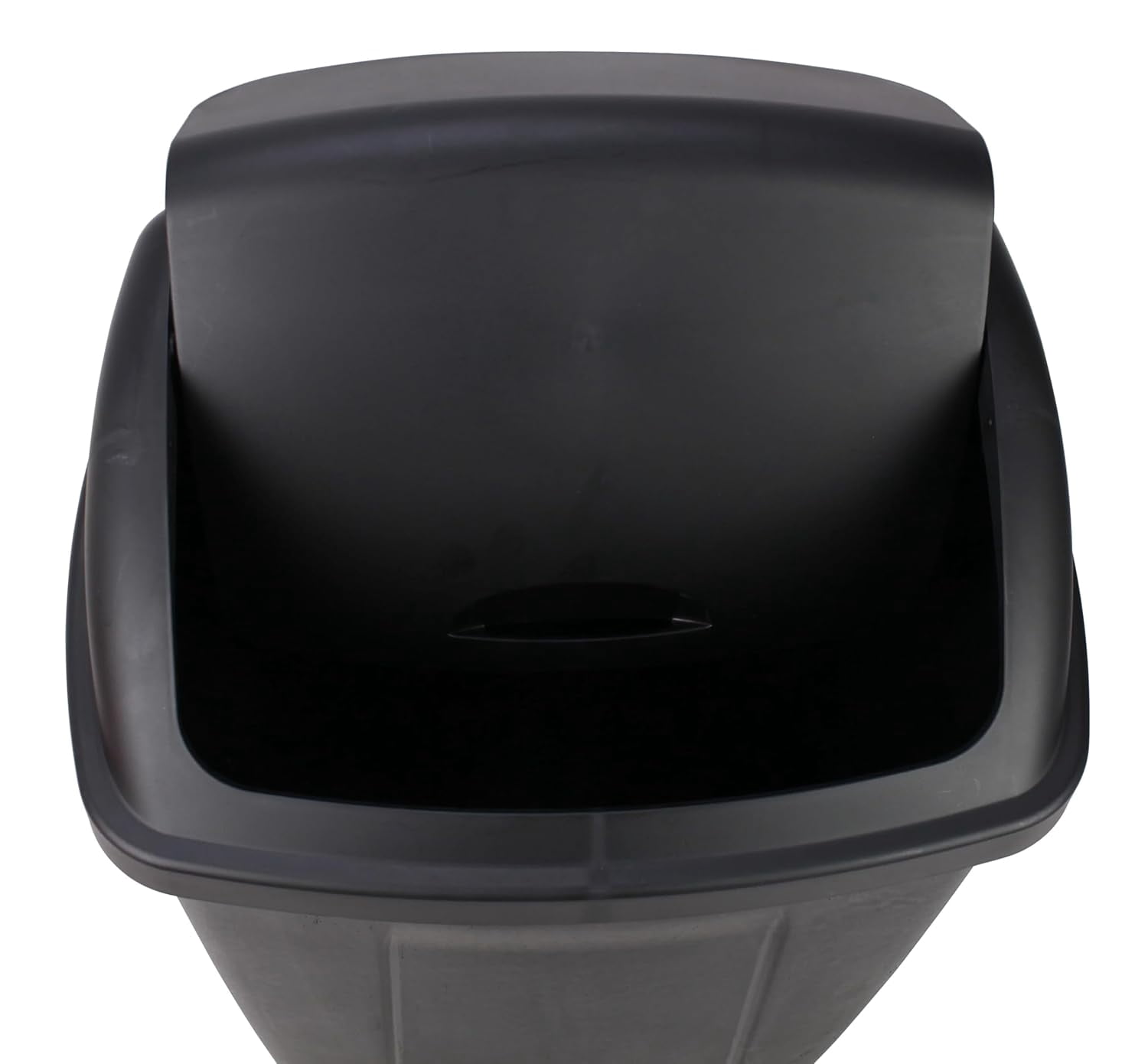 Alcxsopfd 13 Gallon Plastic Swing Top Kitchen Garbage Can - Removable Lid - Black