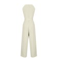 thumbnail image 5 of Sevevn Womens Fashionable Casual French Retro Temperament Fashionable Bottom Pants Wide Leg Jumpsuit Beige Free Size Christmas Deals, 5 of 6