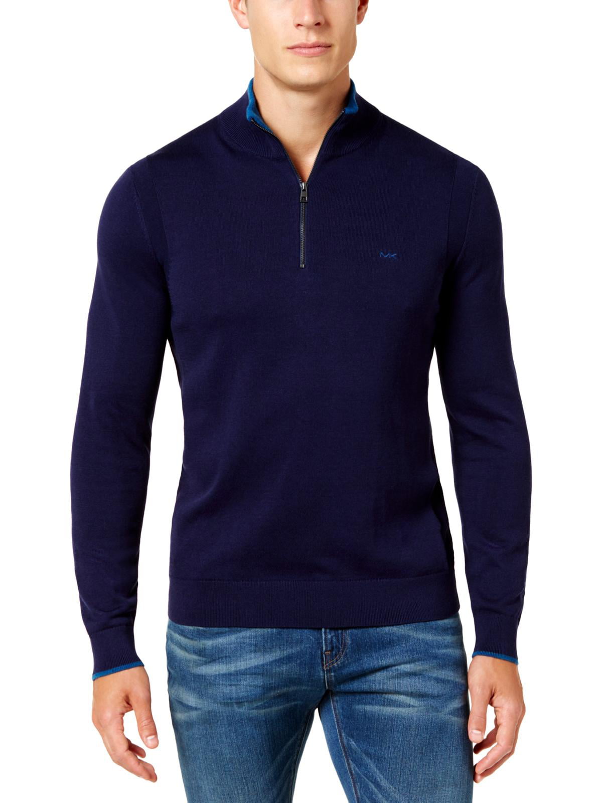 Michael Kors - Michael Kors Mens Striped 1/4 Zip Pullover Sweater ...