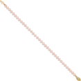 thumbnail image 2 of 14K Yellow Gold 4-5mm Pink Near Round Freshwater Cultured Pearl Bracelet (7.5 X 4.5) Made In Canada ppn040-7.5, 2 of 5