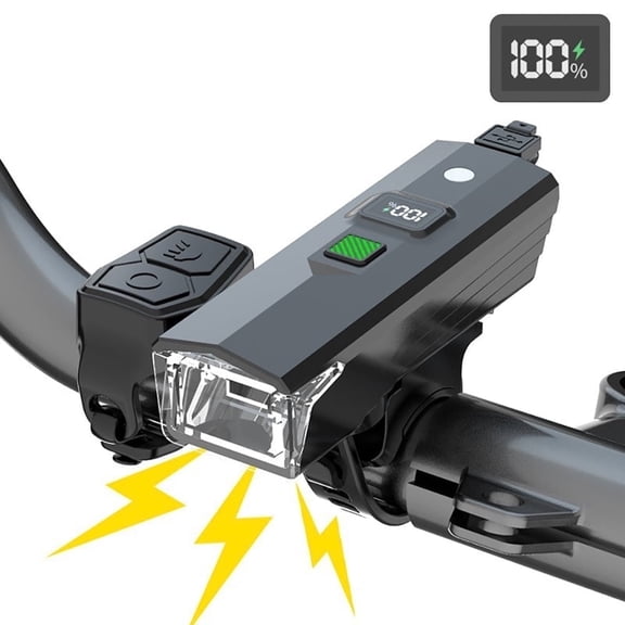 Shopmall Rechargeable Bicycle Headlight Lights Waterproof Safety Mountain Bike Front Light For Night Riding Camping 5 3 Modes Adjustable, Black