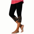 thumbnail image 2 of BVOFAR Womens Capri Pants Slim Fit High Waisted Pedal Pushers Stretch Pull On Lace Hem Cropped Trousers Comfy Summer Crop Pant Black XXL, 2 of 6