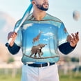 thumbnail image 6 of Daiia Elephant Giraffe Mens Baseball Jersey Button Down Shirts Short Sleeve Sports Uniforms-Medium, 6 of 9