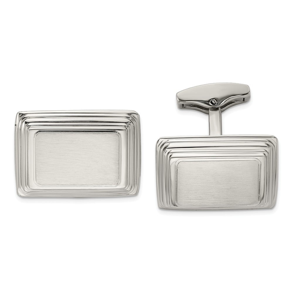 Silver Toned Etched Puerto Rico Flag Cufflinks