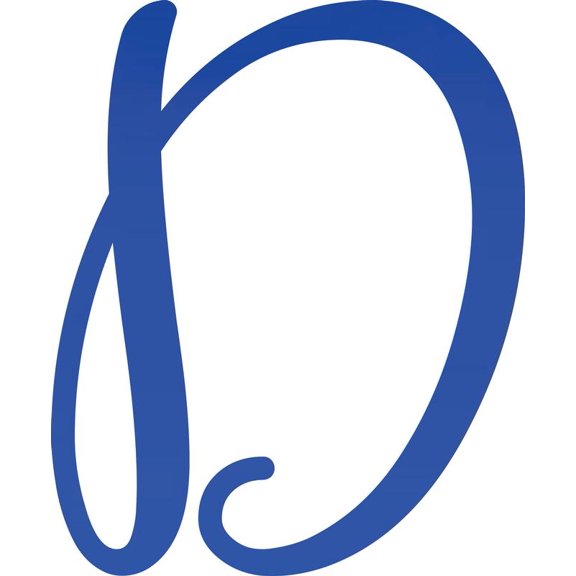 Acrylic Sign Letter, Plastic Blank D Script, 6'' Tall Transparent Dark Blue Alphabet