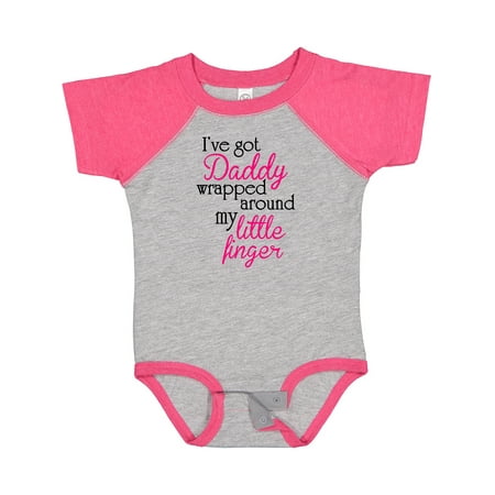 

Inktastic I ve Got Daddy Wrapped Around My Little Finger Gift Baby Girl Bodysuit