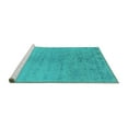 thumbnail image 2 of Ahgly Company Machine Washable Indoor Rectangle Oriental Turquoise Blue Industrial Area Rugs, 5' x 7', 2 of 4