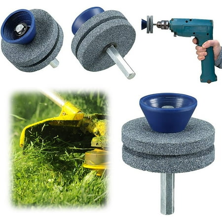Replio Orundum Mower Sharpener Universal Wear For Any Power/Hand Drill Double Layer Easy To Use And Not Easy Damage (Gray) Gifts