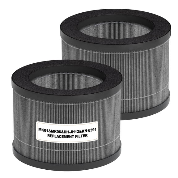 2-pack Air Prifier Filters Compatible with ALROCKET DH-JH01/DH-JH06, BREEZOME JH01, Aroeve MK01&MK06, ToLife TZ-K1 and VOOPNU DH-JH12 Air Purifier, Smoke Remover Version, Grey