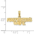 thumbnail image 3 of Diamond2Deal 14K Yellow Gold FIREFIGHTER'S WIFE Charm Pendant for Women (L- 0.32 in, W- 1.08 in), 3 of 4