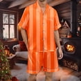 thumbnail image 2 of XDZJLR Mens Christmas Pajamas Striped Print Short Sleeve Shorts Button Down Pajama Comfortable Home Relaxation Pjs Sleepwear White M, 2 of 4