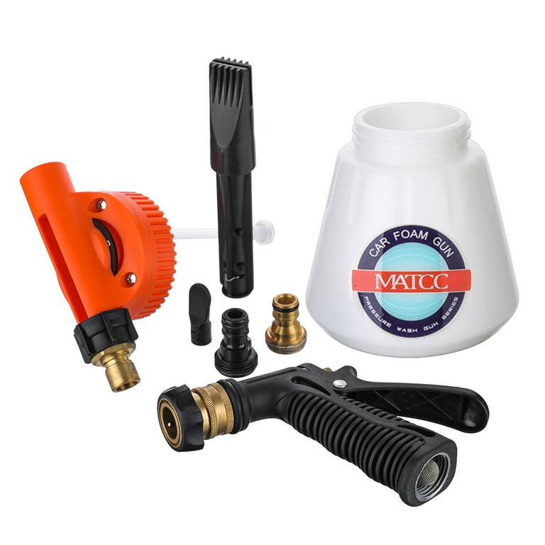 Siapupy Car Wash Foam Gun, Car Wash Sprayer with Adjustable Foam Dial Foam  Nozzle, Foam Cannon Attachs to Any Garden Hose, Durable 3/8 Brass Joint