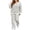Gray, variant on Enjoytime Lounge Sets for Women Striped V Neck Long Sleeve Top Wide Leg Pants 2 Piece Outfits Soft Loose Casual Plus Size Matching Set