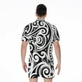 thumbnail image 2 of Black And White Polynesian Tattoo Short Sleeve Men'S Rompers Casual Summer Jumpsuits Outfit, 2 of 4