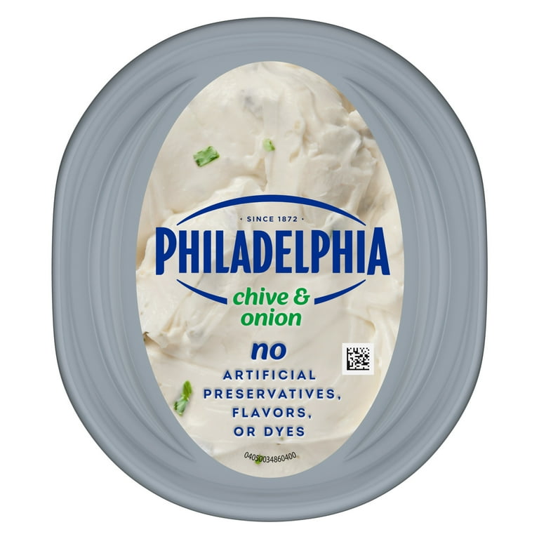 Philadelphia Chive and Onion Cream Cheese Spread 15.5 oz Tub for
