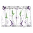 thumbnail image 7 of Yayeee Kitchen Curtains Tier Pair Light Filtering 27"x24" Rod Pocket Short Cafe Window Panel, Purple Birds, 7 of 7
