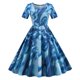thumbnail image 1 of Vestidos Para Mujer , Moda Informal, Manga Corta, Cuello Redondo, Hasta La Rodilla, Vestido Ajustado Estampado Para Mujer Odeerbi ODB145913, 1 of 8