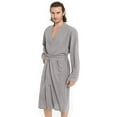 thumbnail image 1 of Albornoz tipo kimono tipo gofre para hombre, bata de spa ligera de algodón premium de lujo pavo, 1 of 5