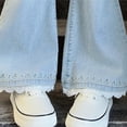 thumbnail image 6 of SNKSDGM Khaki Pants for Girls 5T Kids Toddlers Girls Casual Jeans Elastic Waist Denim Wide Leg Pants Toddler Trousers 10-12 Years, 6 of 6