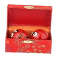 thumbnail image 4 of 2 Pieces Hand Massage Balls Baoding Balls with Storage Box Durable Smooth Chinese Exercise Handballs for Children Middle Aged People Parents Panda Red, 4 of 10