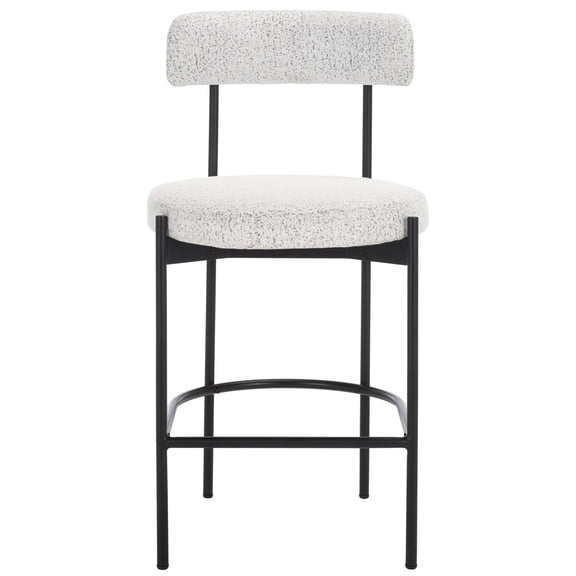 Safavieh Andrean Wood and Iron Counter Stool in Black / White