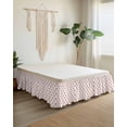 thumbnail image 2 of White Boho Geometric Wrap Around Bed Skirts for Queen Bed 16" Drop,Bed Skirt with Adjustable Elastic Belt Dust Ruffle Bed Valance for Bedroom Hotel Modern Simple Aztec Ethnic Pattern Bed Frame Cover, 2 of 7