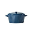 thumbnail image 1 of Wweixi Two Ear Noodles Bowl Ceramic Serving Plate Simple Style Dinnerware Baking Container Large Tableware Kitchen Gadgets Green, 1 of 1