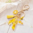 thumbnail image 2 of JUMRHFAN Letter K Keychain Resin Alphabet Keyrings,Yellow Petals Gold Foil Key Ring Key Chain Charm, 2 of 7