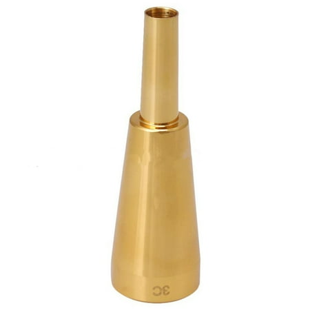 8.7x2.7cm Brass Gold-plated 3C Size Trumpet Mouthpiece Heavy Duty Bullet Shape Parts