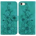 thumbnail image 2 of Compatible avec iPhone SE 2020 Étui Portefeuille Embossé Lily avec Porte-Cartes Étui à Rabat en Cuir PU, 2 of 5