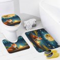 thumbnail image 4 of Fox by Moonlit Lake Shower Curtain Bathroom Sets Toilet Lid Rug, Bath Mat And Contour Mat, Shower Curtain 4Pcs, 4 of 6