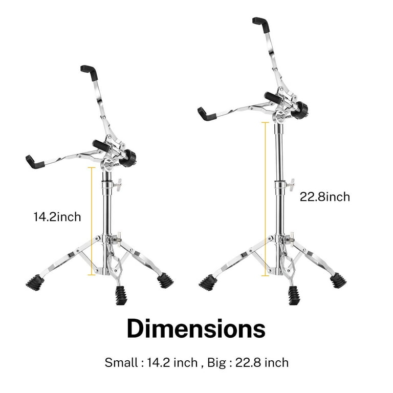Donner Snare Drum Stand, Concert Snare Drum Stands Adjustable Snare Stand Double Braced with Drumstick Holder Fit for 10''-14'' Dia Drums, Height ...