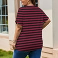 thumbnail image 4 of yillto Plus Size Shirts for Women's Short Sleeve Striped Tunic Tops Summer Loose Tee with Pockets, 4 of 5
