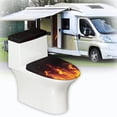 thumbnail image 6 of HELLHERO Flame Pattern Elastic Fabric Toilet Cover & Dust-Proof Toilet Lid Cover & Adjustable for Gift Elastic Bottom, 6 of 8