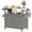 Gray, variant on Bstjewey Black HIPS Outdoor Kitchen Island with Storage Cabinet,Grill Cart with Wheels