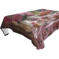 thumbnail image 4 of YAZAOO Square Tablecloth Tea Set with Pink Roses Pattern Tableclothes, 4 of 9
