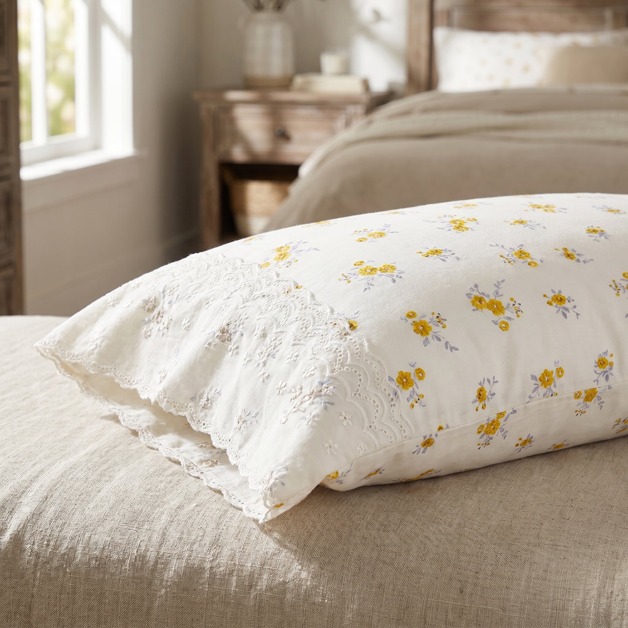 Unique Bargains 2 Pcs Cotton Pillowcase Cooling Pillow Cases Envelope Closure Beige B