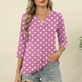 thumbnail image 2 of T-Shirts for Women 3/4 Sleeve V-Neck Circle Printed Casual Dressy Tunic Tops Laides T-Shirts, 2 of 6