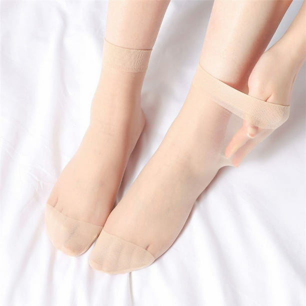 20 pares de medias tobilleras de nailon, medias de cristal suave, adecuadas para mujeres, oficina, hogar, calcetines finos de seda de cristal 5D, calcetines absorbentes de sudor de verano para mujer JAMW Sencillez