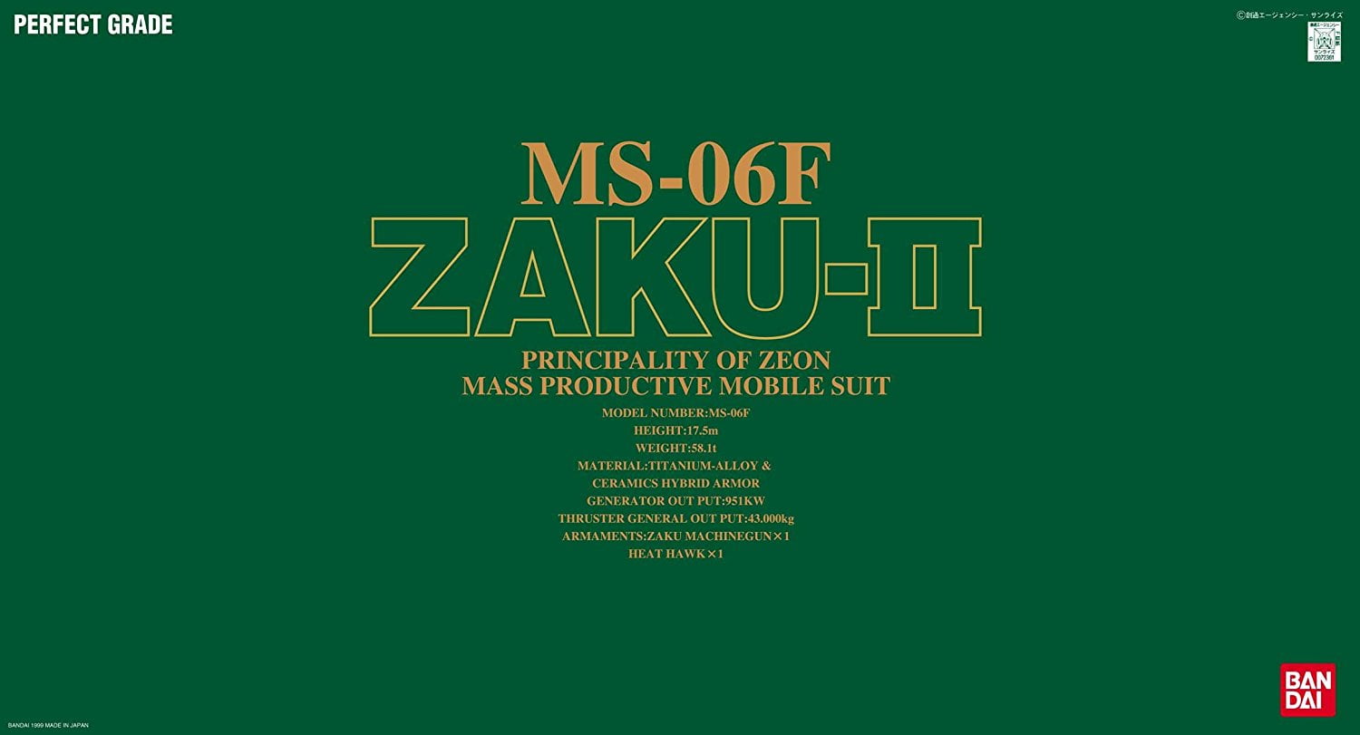Precision Scale Detail Up 1/60 PG MS-06F Zaku II Gundam Model Kit Marine Decal 