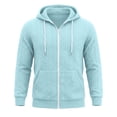 thumbnail image 3 of Bxsruta Mens Zip Up Hoodie Long Sleeve Casual Athletic Jacket with Drawstring, 3 of 8