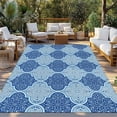 thumbnail image 2 of Blue Geometric Outdoor Rug for Patio/Deck/Porch, Non-Slip Large Area Rug 5 x 8 Ft, Retro Morocco Abstract Art Indoor Outdoor Rugs Washable Area Rugs, Reversible Camping Rug Carpet Runner, 2 of 8
