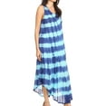 thumbnail image 3 of Sakkas Neja Women's Casual Maxi Summer Sleeveless Loose Fit Tie Dye Tank Dress - Royalblue - One Size Regular, 3 of 5