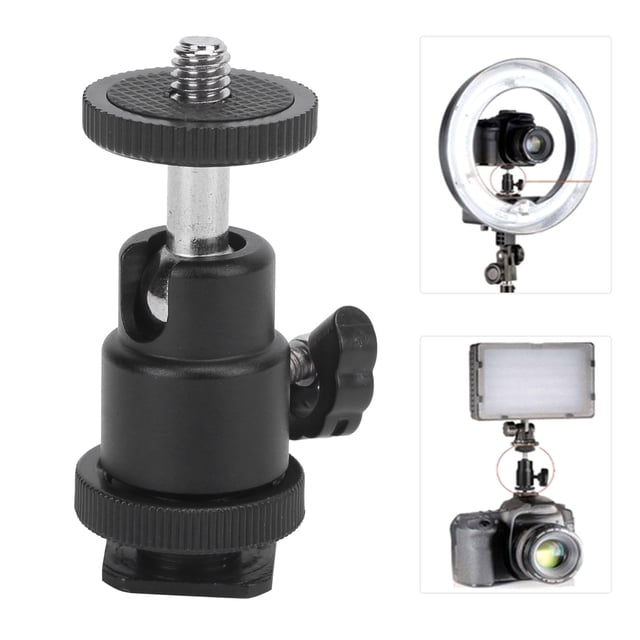 Mini Rótula de bola ANGGREK Adaptador de Tornillo de 1/4 de pulgada para trípode Disparo vertical 90