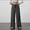 Dark Gray, variant on Women's Wide Leg Ribbed Knit Pants Solid Color Drawstring Waist Low Rise Casual Pants Straight Leg Pants