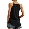 thumbnail image 7 of Xuanfei Women Halter Neck Solid Color Sleeveless High-Low Hem Tank Top, 7 of 7