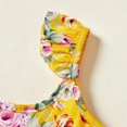 thumbnail image 2 of Vedolay Princess Dress Girls Summer Dress Short Sleeve Casual Skater Dresses with Stripe & Floral Print,Yellow 3-6 Months, 2 of 5