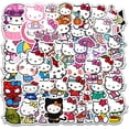 thumbnail image 1 of Pegatinas HUOGUO Hello Kitty Kitty, blancas, impermeables, 50 unidades, 1 of 1