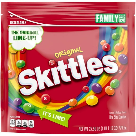 2X - Skittles Original Fruity Candy, 27.5-Ounce Family Size Bag